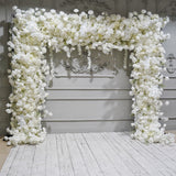 Flower Arch Artificial 5D White Roses Fabric Backing Wedding Arch