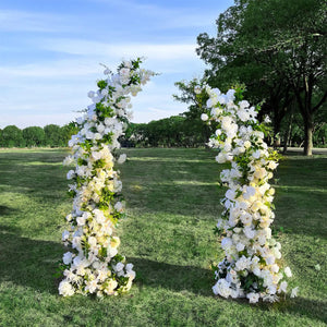 Flower Arch White Set Artificial Wedding Floral Pillars