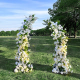 Flower Arch White Set Artificial Wedding Floral Pillars