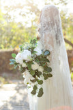 Small Cascade Bridal Bouquet in Natural Whites