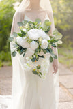 Small Cascade Bridal Bouquet in Natural Whites