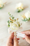 Boutonnieres in Ivory