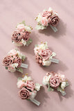 Wrist Corsages in Dusty Rose & Cream