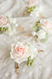 Wrist Corsages in Blush & Cream